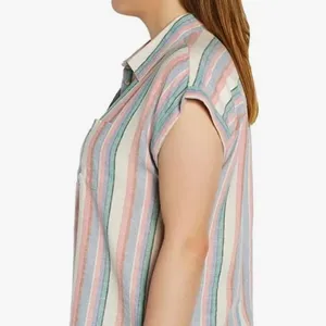 Orvis Women's Short Sleeve Linen Blend‎ Button-Up Shirt Size Medium thumbnail 2