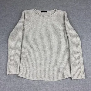 Oui Sweater Womens 12 Beige Crew Neck Long Sleeve Chunky-Knit Pullover thumbnail 1