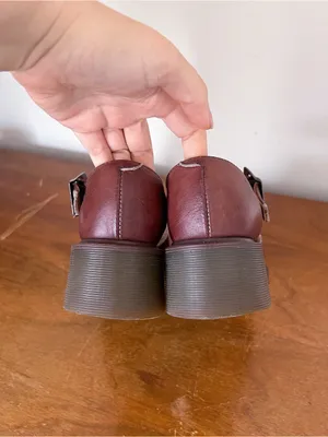 Dr Martens • vintage ankle strap mary janes 8599 brown leather chunky heel MIE thumbnail 8