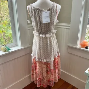 MISA Los Angeles Tiered Ruffle Mixed Print Midi Dress Large thumbnail 4