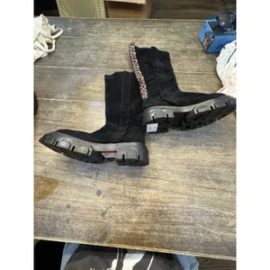 Farm Rio Tall Black Suede Boots Size 8.5 Lug Sole thumbnail 4