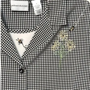 Vintage Alfred Dunner Gingham Embroidered Floral Bee Jacket Size 18 thumbnail 2
