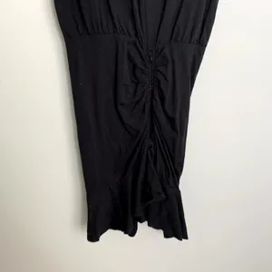 Veronica Beard Pima Cotton Ruched Black Mini Dress Womens Small thumbnail 5