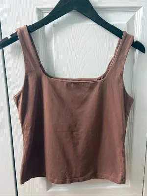 Free People Intimately Square Neck Brami Tank in Tan thumbnail 2
