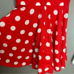 Handmade‎ Minnie Mouse Dress Halloween Costume Bloomers Red White Polka Dots thumbnail 14