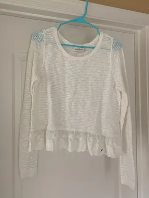 Abercrombie White Flowy Sweater thumbnail 1