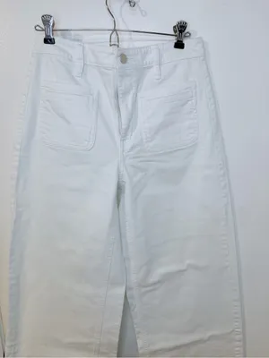 ON 34th White Wide Leg Jeans – Size 4 – Full Length Denim Pants thumbnail 4