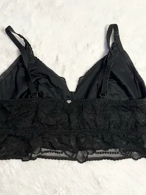 VS PINK Black Lace Bralette Size Large Wireless Comfortable thumbnail 5