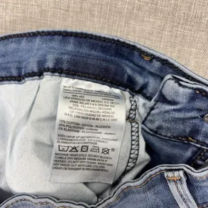 Levi's Jeans Womens 30x24 Blue Medium Wash Straight Floral Embroidered Denim thumbnail 5