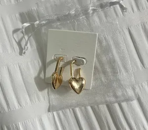 Gold Heart Earrings thumbnail 2