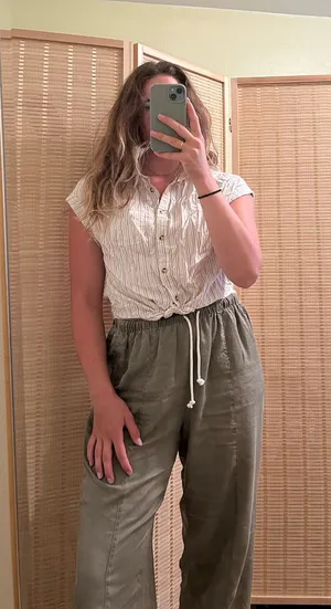 Boutique Striped short sleeve button up thumbnail 1
