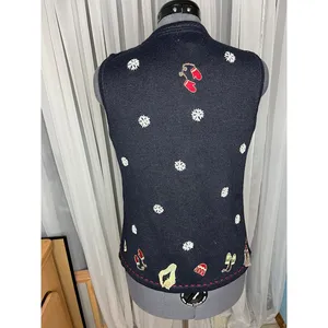 Christopher & Banks Christmas winter sweater vest snowflake mitten hat scarf thumbnail 4