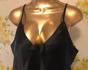 Sans Souci black satin camisole top size M thumbnail 2