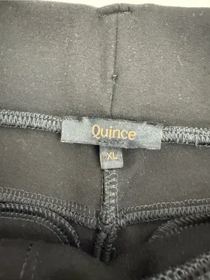 Quince Ultra-Stretch Ponte Flare Leg Pants Black 30” Inseam Office Career thumbnail 12