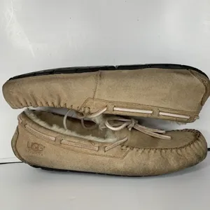 Ugg Women's Sz 11 Dakota Slipper Leather Nubuck Beige Tobacco Slip On Shoes 5612 thumbnail 5
