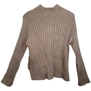 Abercrombie & Fitch Brown Ribbed Knit Long Sleeve Mock Neck Sweater Top Size S thumbnail 3