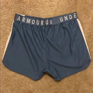 Under Armour Women's Blue and White Shorts thumbnail 2