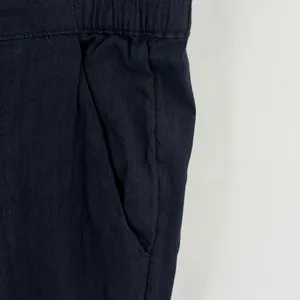 Tahari linen blend navy tapered leg pant with pockets women’s size L beachy thumbnail 5