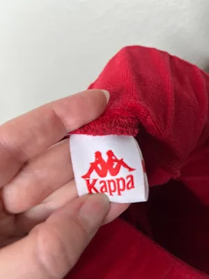 Kappa Womens Red Velour banda Rhinestone Logo Track Pants Size L thumbnail 8