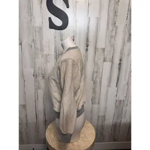 Saint Tropez Yacht Club Sweatshirt Womens Small Beige Grey Embroidered Crewneck thumbnail 5
