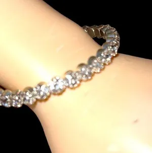 Cute silver rhinestone bracelet! Silver thumbnail 1