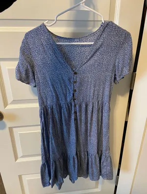 blue flowy dress thumbnail 2