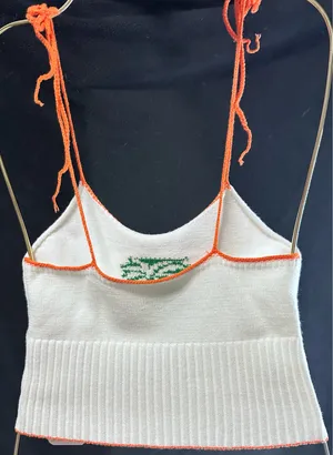 Boutique White knit tie strap tank top thumbnail 4