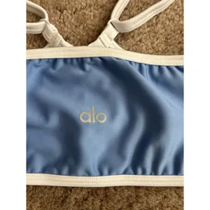 Alo Yoga Airlift Charger Bra Crystal Clear Blue/White XXS New RARE thumbnail 4