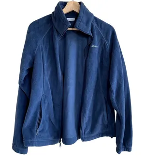 Columbia turquoise blue full zip fleece sweater jacket women's‎ size large thumbnail 1