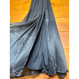 NWT Lulus Aria Black Crinkle Knotted Backless Maxi Dress Gala banquet Ball Sz L thumbnail 4