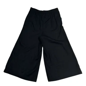Who What Wear Linen Blend Wide Legged Cropped Pants Size 14 High Waist Black thumbnail 4
