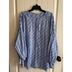 Intimately Free People Blooms‎ For You Sleep Shirt | Blue & White | M thumbnail 3