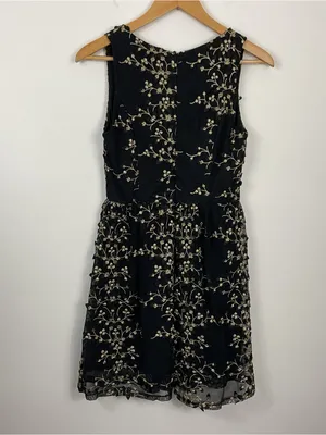 Altar’d State Jane Black & Gold Floral Lace Dress Womens Size Small thumbnail 3