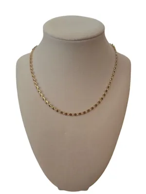 Necklace Women OS Diamond‎ Cut Disc Gold Stainless Steel NEW thumbnail 1