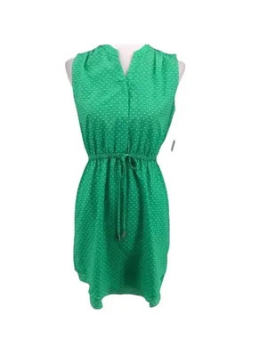 Maison Jules Green Shadow Dot Sleeveless Dress Size L NWT thumbnail 2