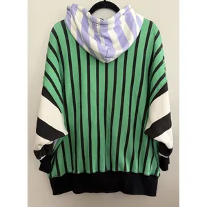 Free People Movement Free "Sprint To The Finish" Hoodie Green Stripe Women's Med thumbnail 2