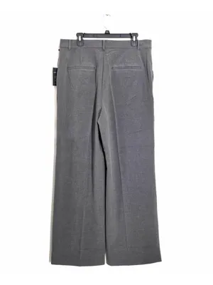 NWT LOFT Versa Seasonless Stretch Double Pleat Wide Leg Pants Heather Gray Sz 14 thumbnail 7