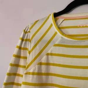 Boden Yellow White Stripe Long Sleeve Shirt Basic Minimalist Preppy Cotton 8 thumbnail 3