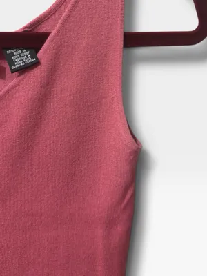 Dana Buchman | EUC Vintage Hong Kong Dusty Rose V-Neck Sweater Tank Top (Size S) thumbnail 5
