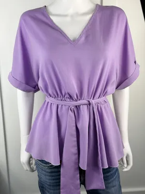 Cute Flowy Top Size L Purple Size L thumbnail 1