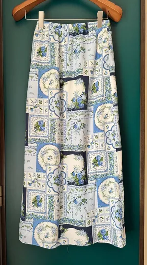Abercrombie & Fitch Blue and White Floral Patchwork Maxi Skirt thumbnail 1