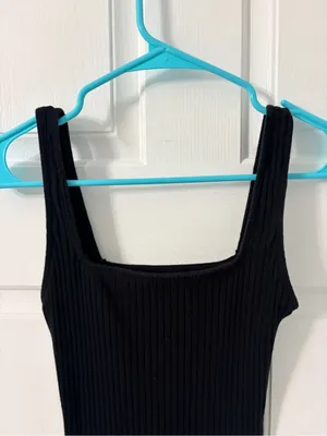 Wild Fable Black Ribbed Tank Midi Dress thumbnail 3