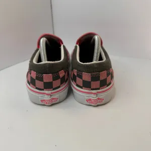 Vans Womens size 6.5 Vans Slip-On Checkerboard Skate Shoe Pink Black Grunge thumbnail 4