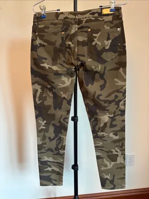 Zara Woman Premium Collection Olive and Dark Green Camo Skinny Jeans thumbnail 3