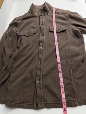 Tommy Bahama brown sweater jacket pima cotton button down FLAWS camping hiking S thumbnail 10