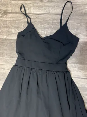 Boohoo Night Black Chiffon Open Back Tie Maxi Dress Size US 6 thumbnail 5
