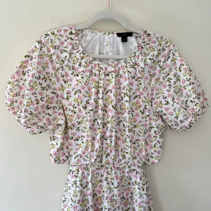 J.Crew Side Cutout Poplin Cotton A-Line Midi Dress White Meadow Floral thumbnail 5