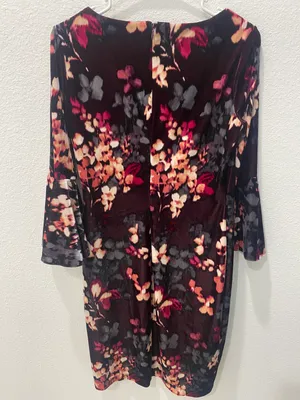 Calvin Klein Velvet Floral Dress Size 4 thumbnail 8