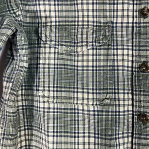 Krazy Kat Flannel Button Up Shirt 100% Cotton Pockets Women‎ Sz S Green Preowned thumbnail 3