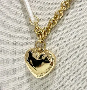Coach Gold Heart Charm Necklace NWT thumbnail 3